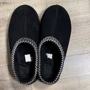 UGG Black Slippers with Silver Trim